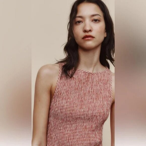 ZARA GINGHAM MIDI DRESS - Picture 3 of 6